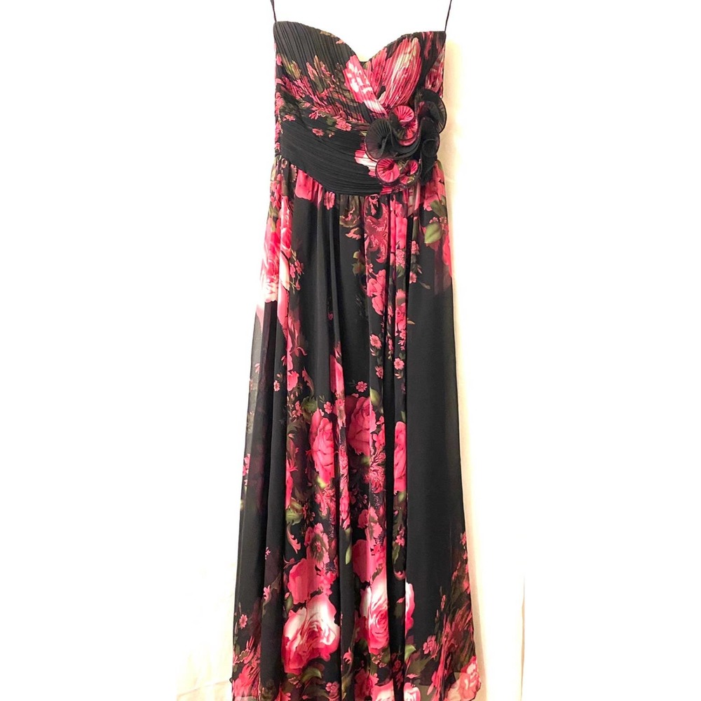 Va va voom strapless poly maxi dress M